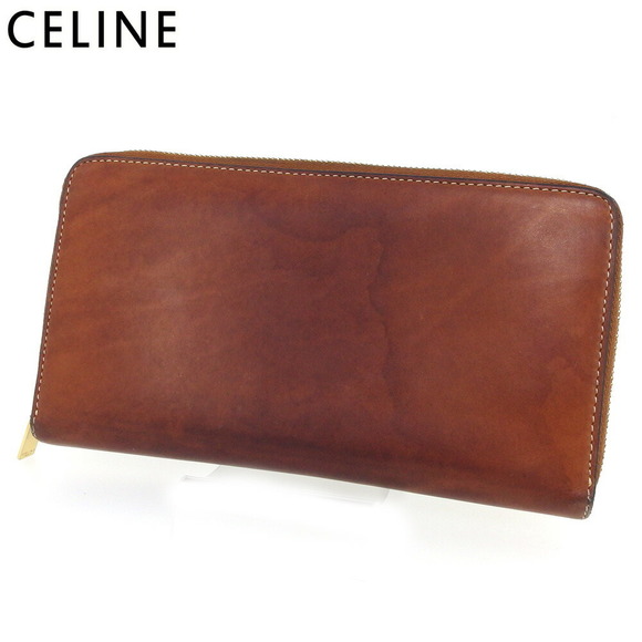 Celine long brown leather Wallet Zip - Picture 1 of 6